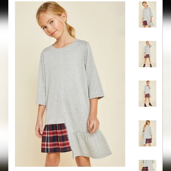 HAYDEN GIRLS Perfectly Balanced Plaid tshirt dress Sz Small NWT - Picture 1 of 12